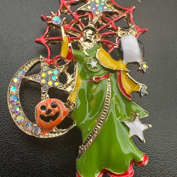 Colorful Enamel Witch Brooch - Picture 1 of 4